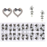 Lootkabazaar Korean Made Cubic Zirconia Heart Dailywear Stud Earring Valentine Free Gift Combo For Women (Pack Of 3) (KDAJESS111808)